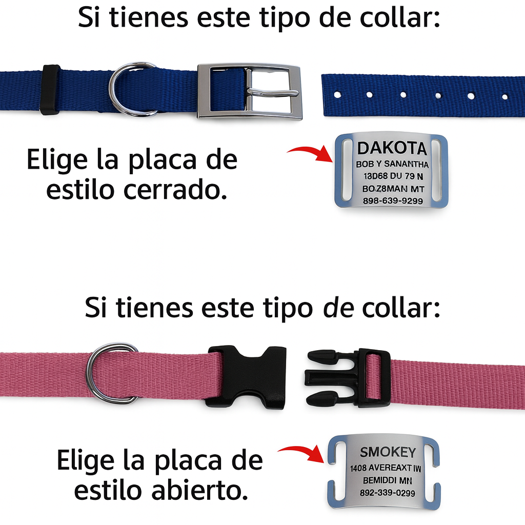 Placa Rectangular Abierta para Collar