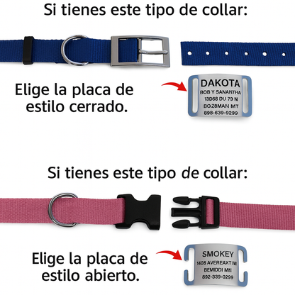 Placa Rectangular Abierta para Collar