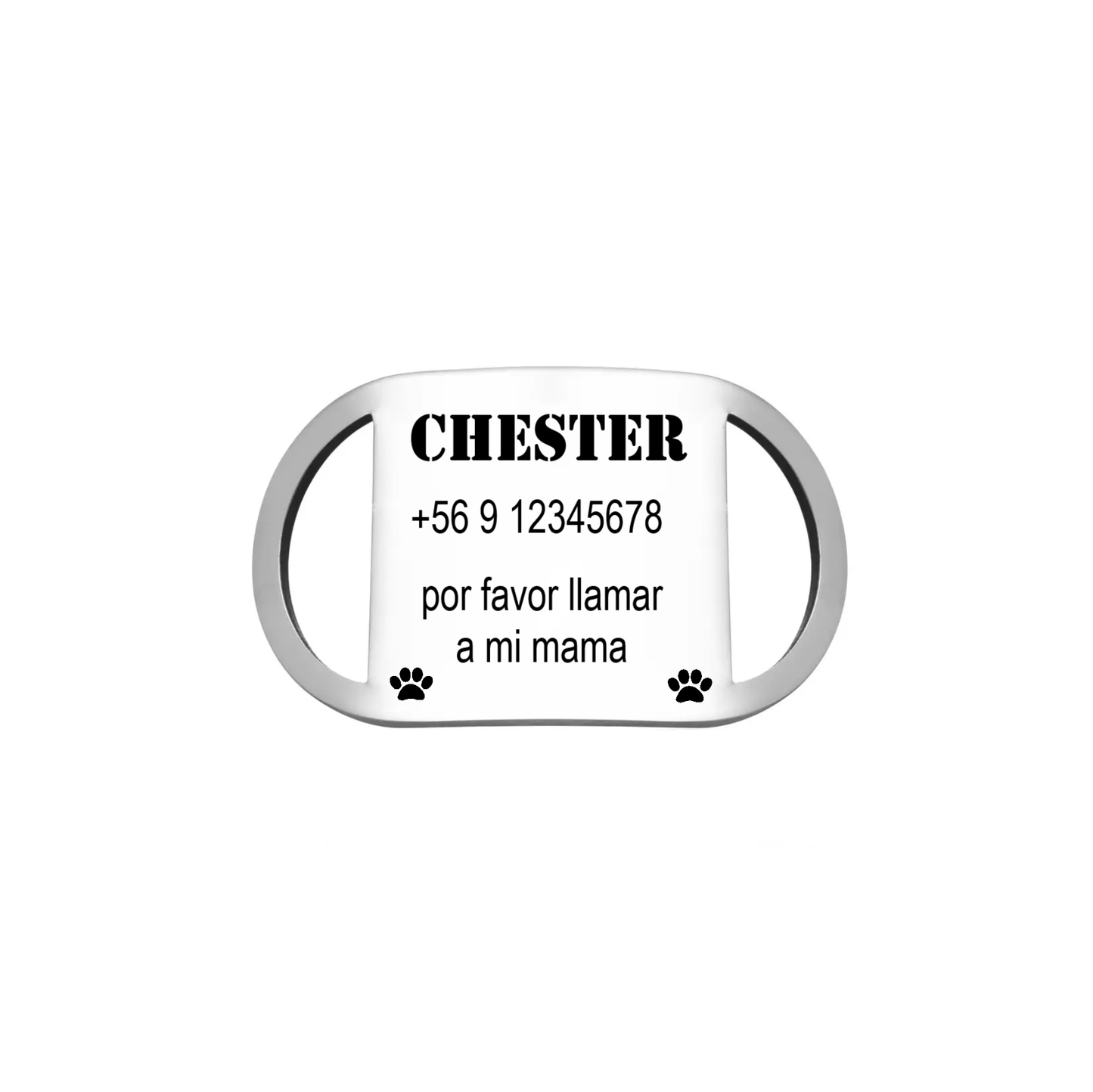 Placa Ovalada Cerrada para Collar