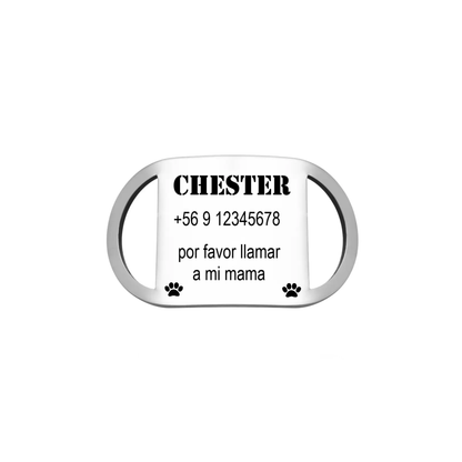 Placa Ovalada Cerrada para Collar