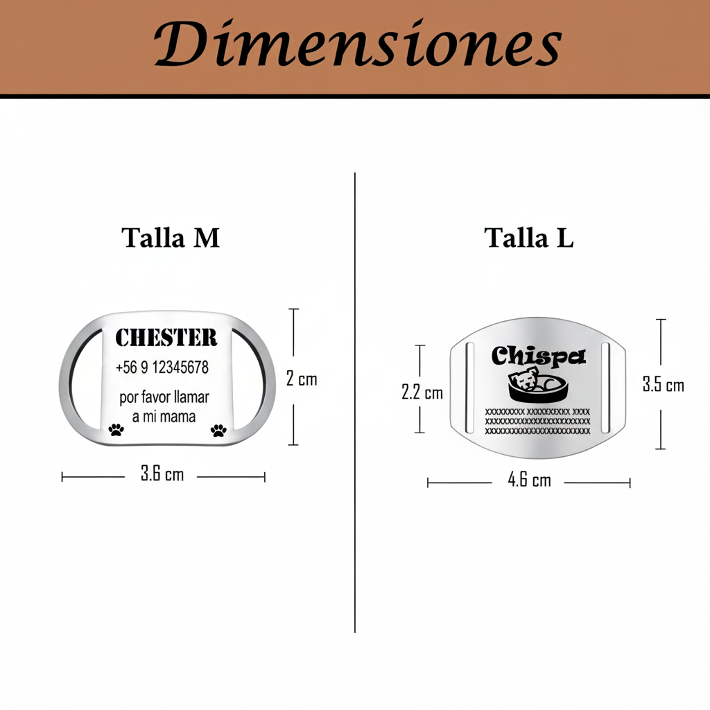 Placa Ovalada Cerrada para Collar