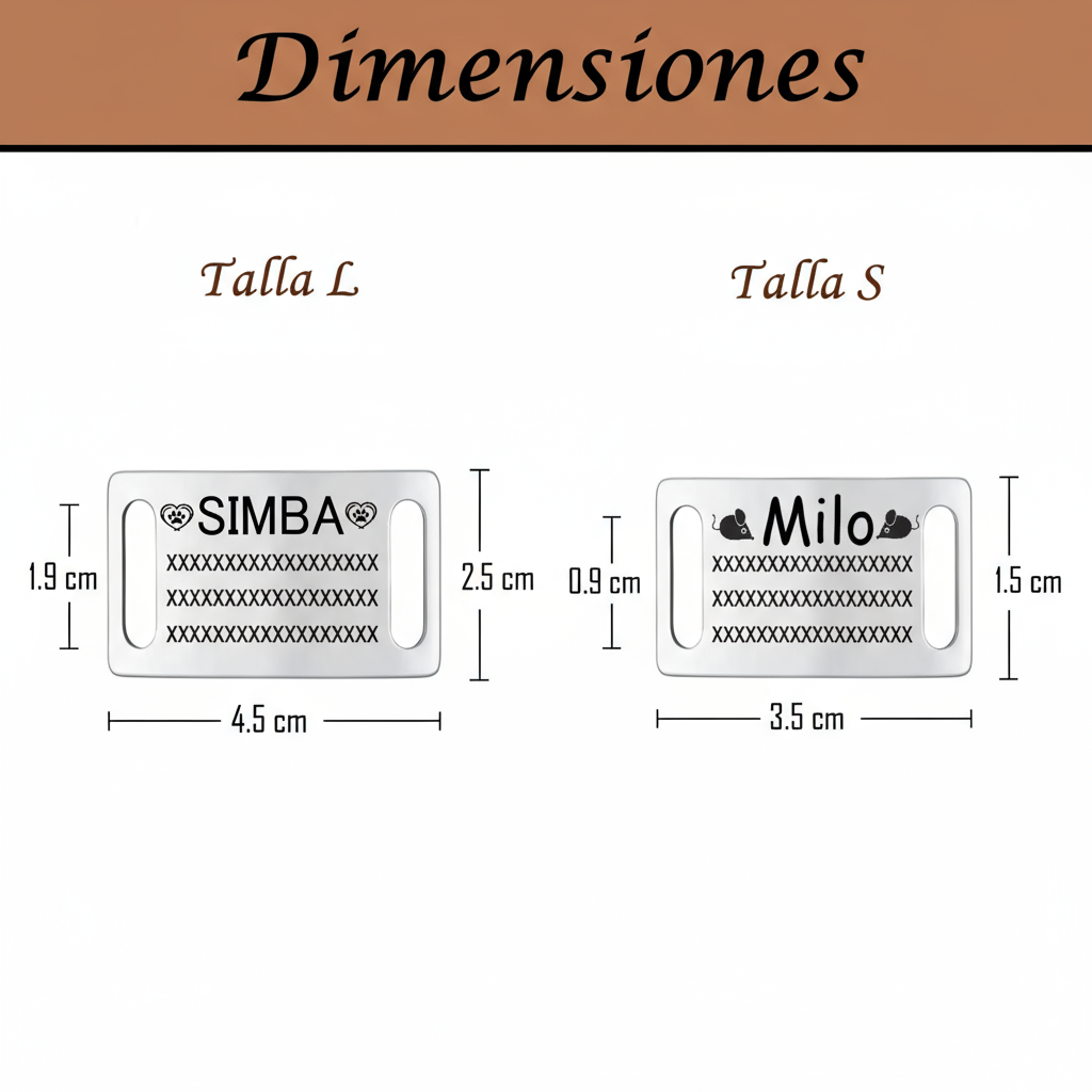 Placa Rectangular Cerrada para Collar