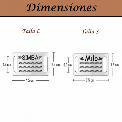 Placa Rectangular Cerrada para Collar