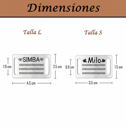 Placa Rectangular Cerrada para Collar